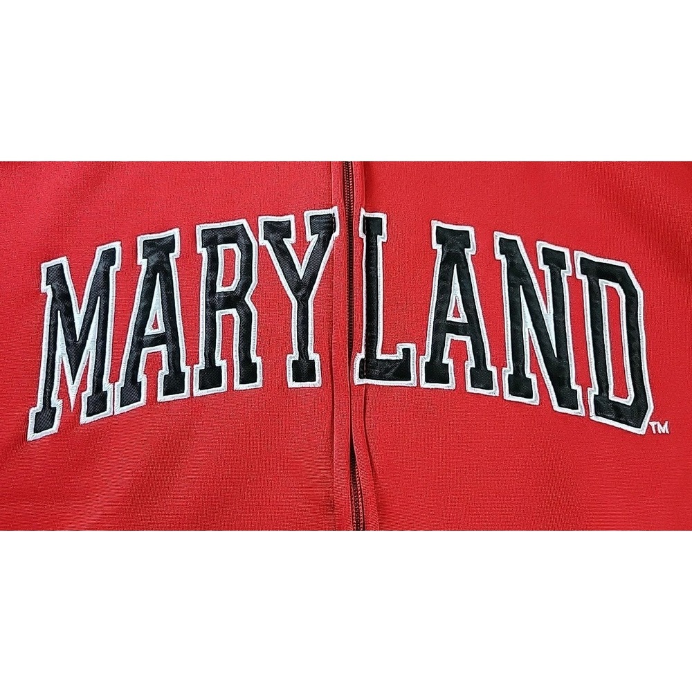 Maryland Track Jacket Mens Red Full Zip Sweater Sweatshirt Terrapins Terps Large